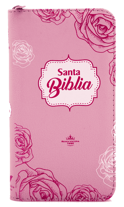 Biblia RVR Letra pequeña Color Rosado Con Ayudas Digitales