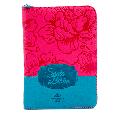 Biblia RVR Letra mediana Color Fucsia Con Ayudas Digitales Con Indice Perforado