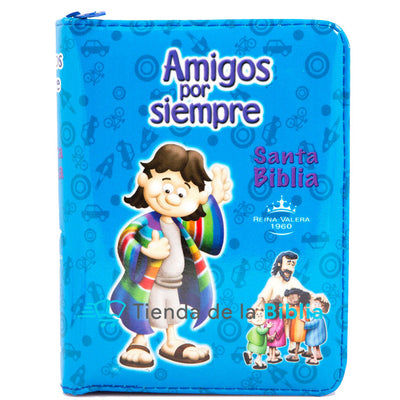 Biblia Amigos por Siempre RVR Color Azul Con Ayudas Digitales