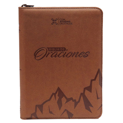 Biblia de Oraciones RVR Letra mediana Color Café Con Ayudas Digitales