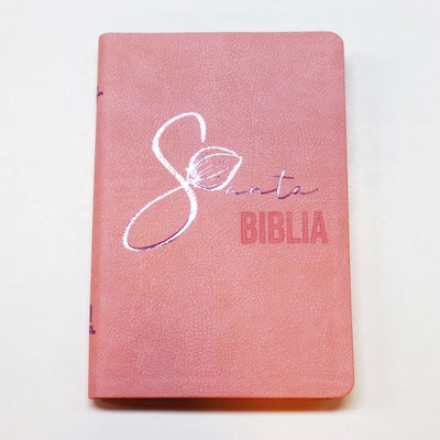 Biblia Reina Valera 1960 Letra Mediana Color Rosado Canto Pintando