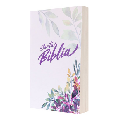Biblia Misionera RVR Letra pequeña Color Blanco con Flores