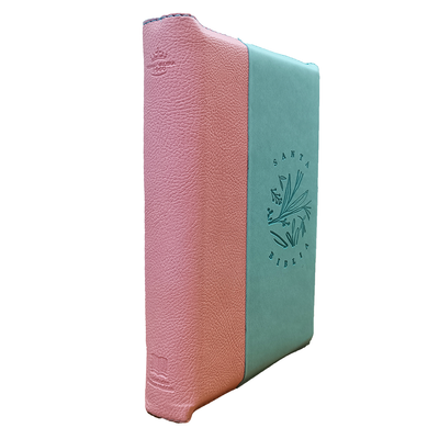 Biblia RVR60 Letra Grande 14 pts con Recursos Digitales – Verde y Rosado con Zipper