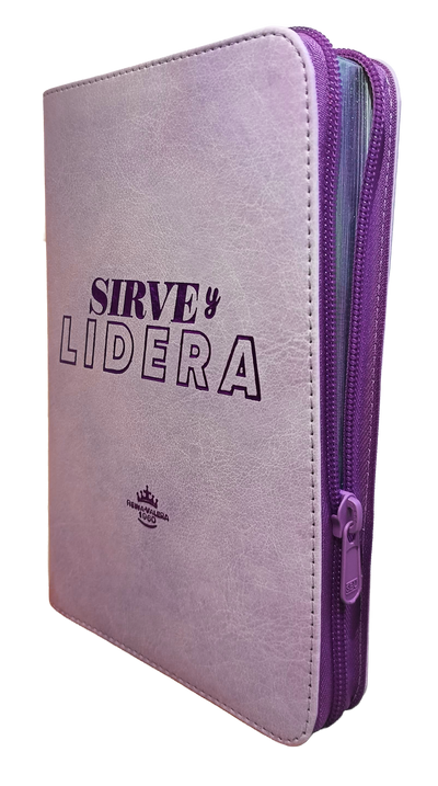 Biblia RVR60 Sirve y Lidera Color Lila Canto Plateado Letra 12 Puntos