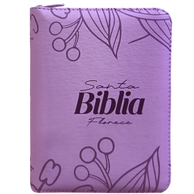 Biblia Reina Valera 1960 Letra pequeña Color Lila Con Ayudas Digitales