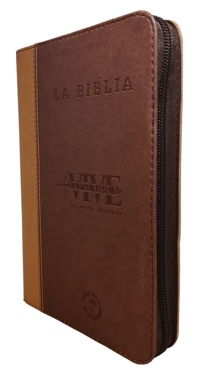 Biblia TLA Vive La Palabra Letra Grande con Cierre y Herramientas Digitales Color Castaño