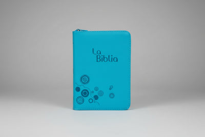 BIBLIA TLA.45ZLM IMITACIÓN PIEL AZUL AGUA MARINA CON CIERRE