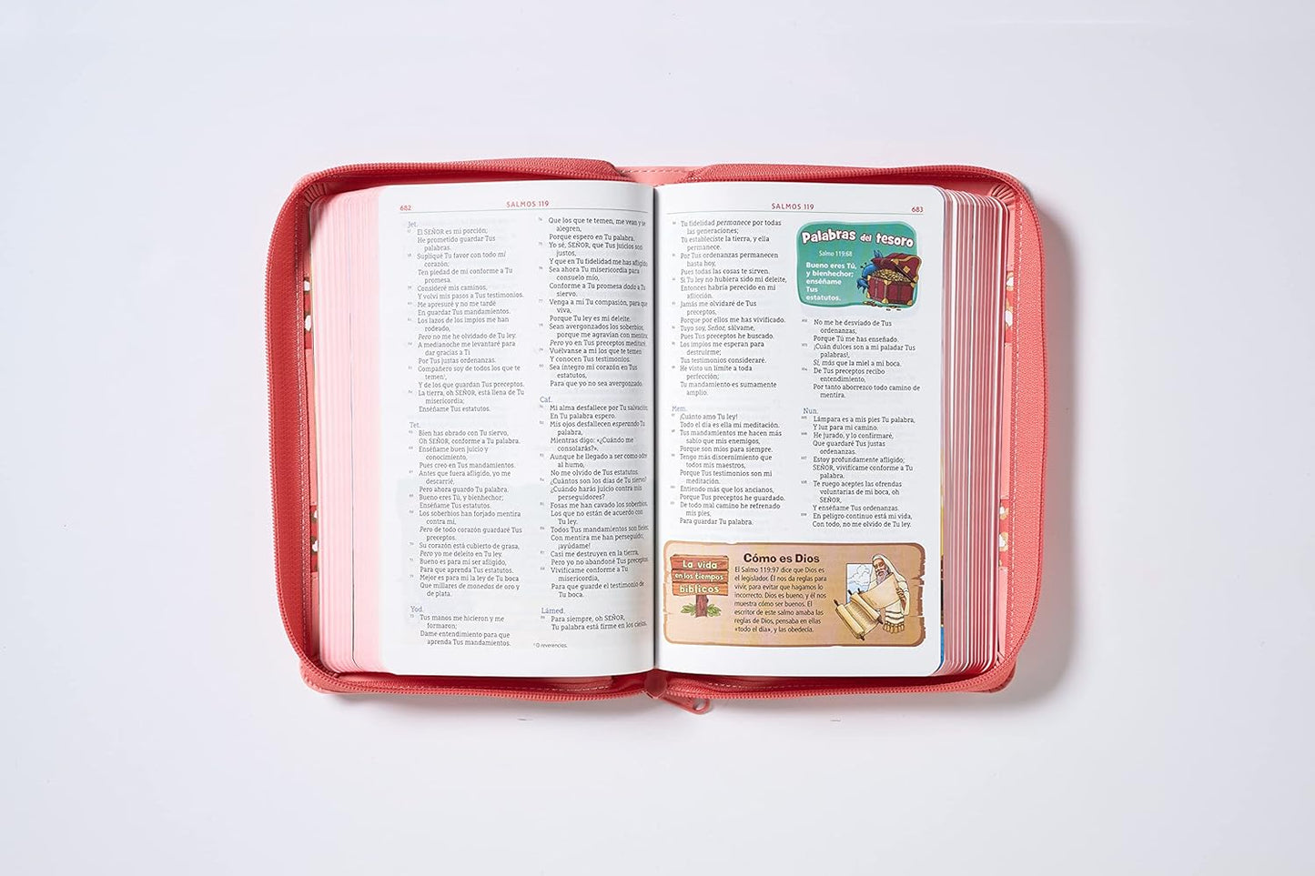 Biblia Aventura para Niñas NBLA Coral - Animal Print con Cierre