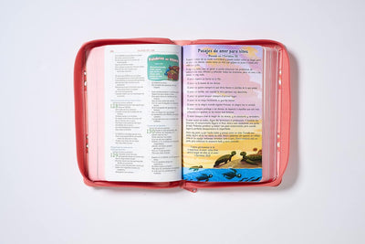 Biblia Aventura para Niñas NBLA Coral - Animal Print con Cierre