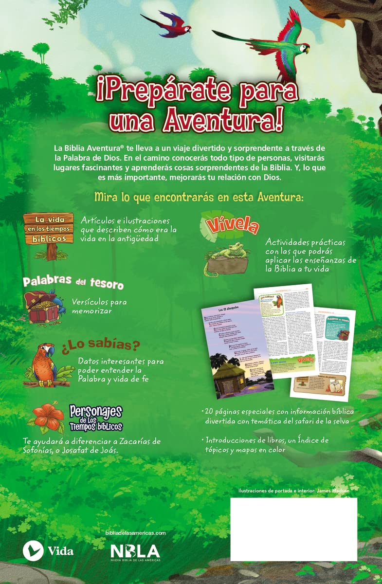 Biblia Aventura para Niñas NBLA Coral - Animal Print con Cierre