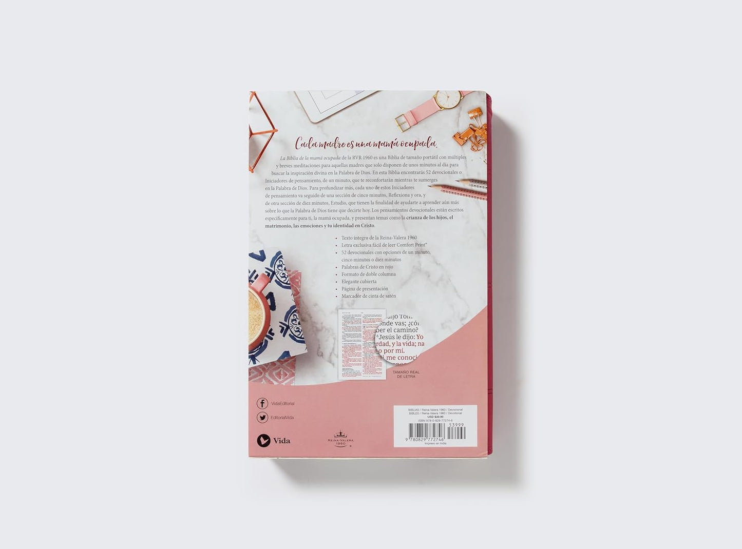 Biblia RVR60 de la Mamá Ocupada | Magenta | Inspiración diaria en minutos