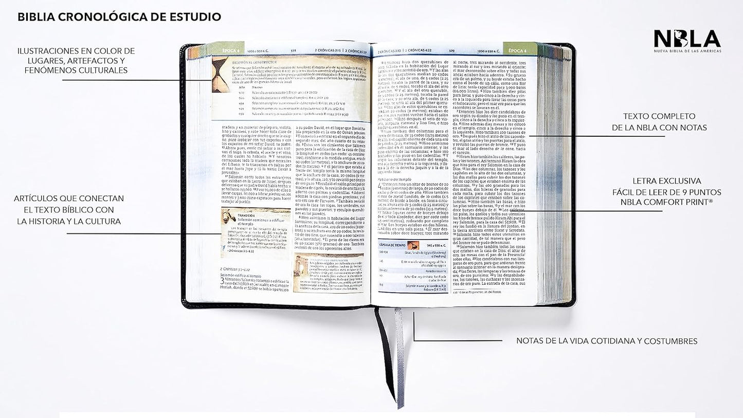 Biblia NBLA de Estudio Cronológica | Interior a cuatro colores