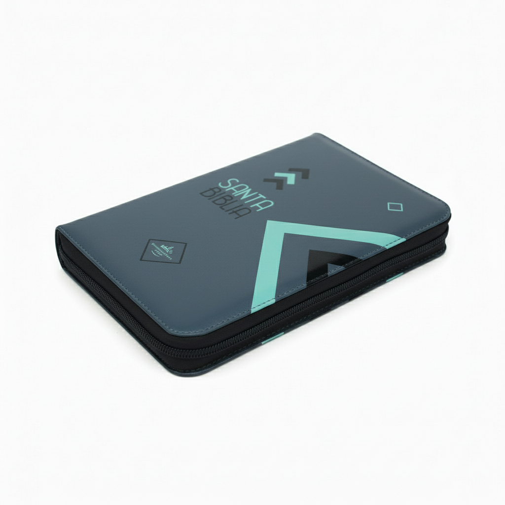 Biblia RVR60 Letra Grande 12 pts con Recursos Digitales - Color Gris con Triángulos