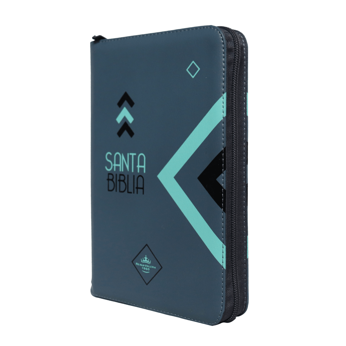 Biblia RVR60 Letra Grande 12 pts con Recursos Digitales - Color Gris con Triángulos