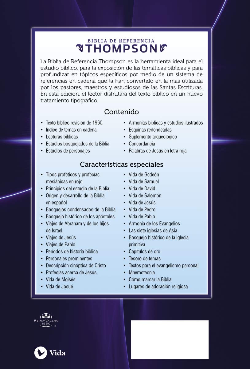 BIBLIA RVR60 THOMPSON MILENIO AZUL TAPA DURA