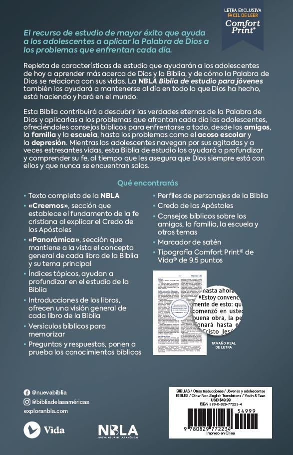 Biblia de Estudio para Jóvenes Adolescentes | Color durazno