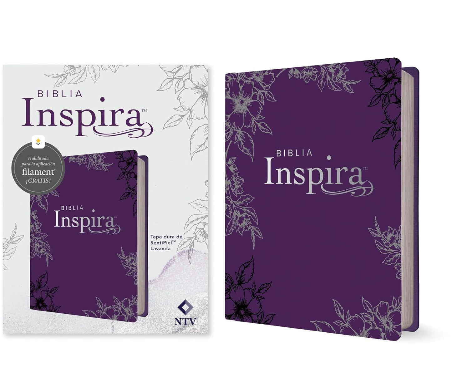 Biblia Inspira NTV con Filament | Tapa dura SentiPiel Lavanda
