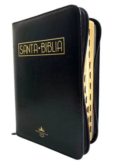 Biblia RVR Letra pequeña Color Negro Con Ayudas Digitales  Con Indice Perforado