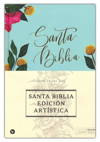 Biblia Reina Valera 1960 Edición Artística Tapa Dura Tela Floral