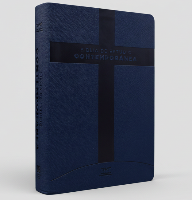 BIBLIA DE ESTUDIO RVC086cLG  IMITACIÓN PIEL AZUL OSCURO