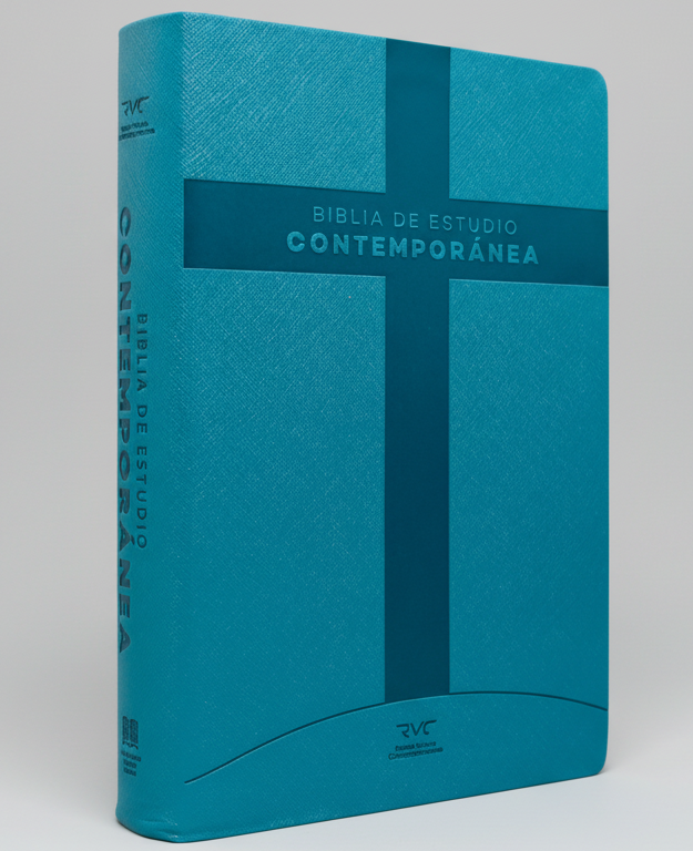 BIBLIA DE ESTUDIO RVC086cLG  IMITACIÓN PIEL AQUA