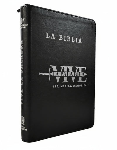 Biblia RVR Vive La Palabra Letra Grande con Cierre y Herramientas Digitales Color Negro