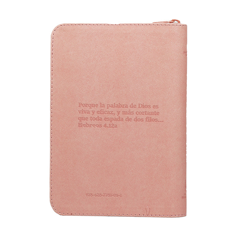 Biblia RVR Vive La Palabra Letra Grande con Cierre y Herramientas Digitales Color Rosado con Fucsia