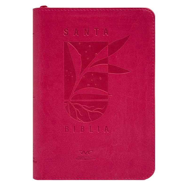 Biblia RVC Letra mediana Color Fucsia Con Ayudas Digitales Con Cierre