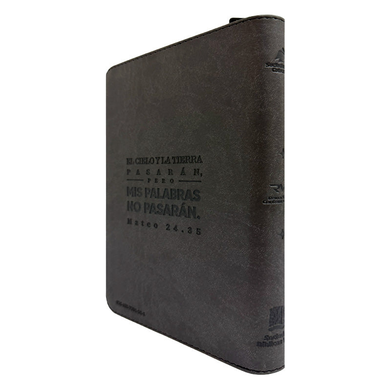 Biblia RVC Letra mediana Color Negra Con Ayudas Digitales Con Cierre