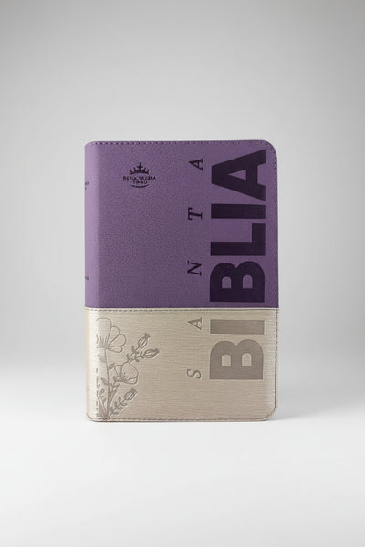 Biblia RVR60 Letra Grande 12 pts con Recursos Digitales - Color Beige Morado