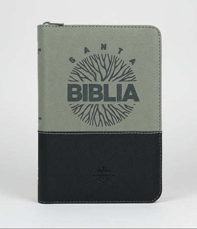 Biblia RVR60 Letra Grande 12 pts con Recursos Digitales - Color Negro y Gris