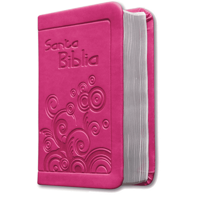 Biblia RVR Letra pequeña Color Fucsia Con Ayudas Digitales