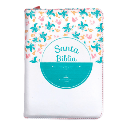 Biblia RVR Letra mediana Color Blanco Con Ayudas Digitales