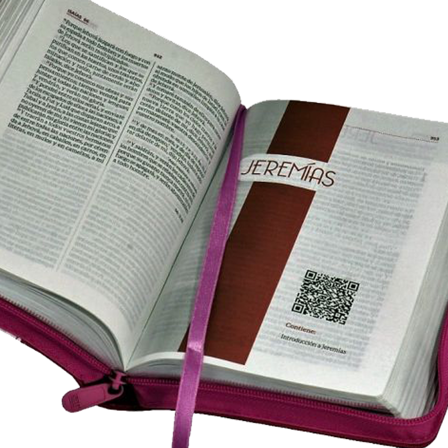 Biblia RVR Letra mediana Color Magenta Con Ayudas Digitales