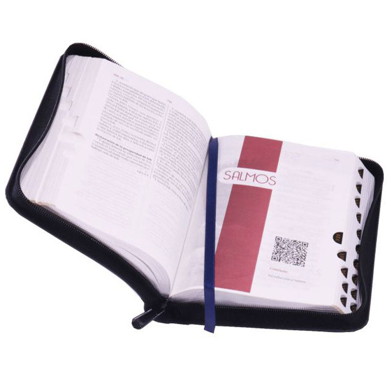 Biblia RVR Letra mediana Color Negro Con Ayudas Digitales  Con Indice Perforado