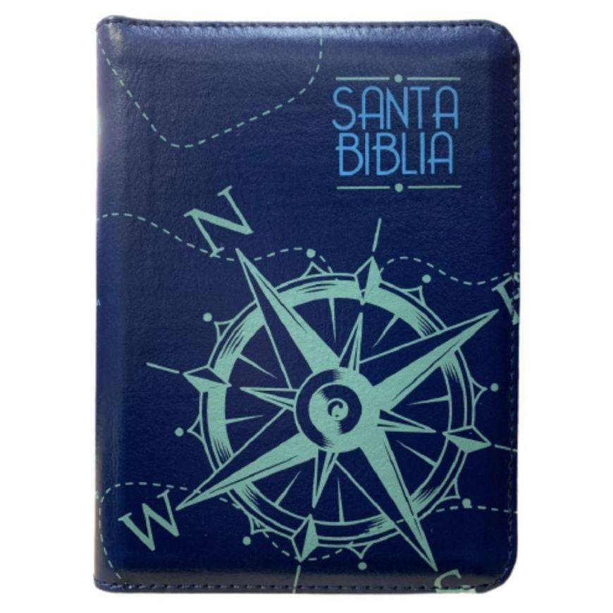 Biblia RVR Letra pequeña Color Azul Con Ayudas Digitales