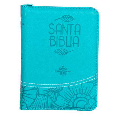 Biblia RVR Letra pequeña Color Azul Con Ayudas Digitales  Con Indice Perforado