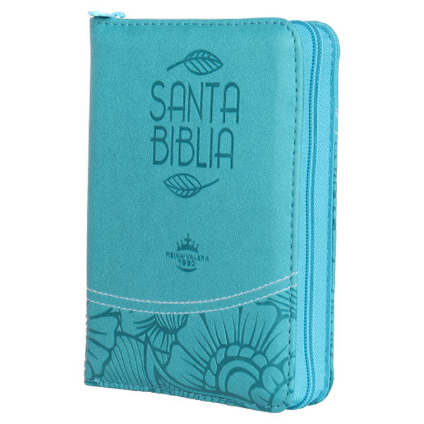 Biblia RVR Letra pequeña Color Azul Con Ayudas Digitales  Con Indice Perforado