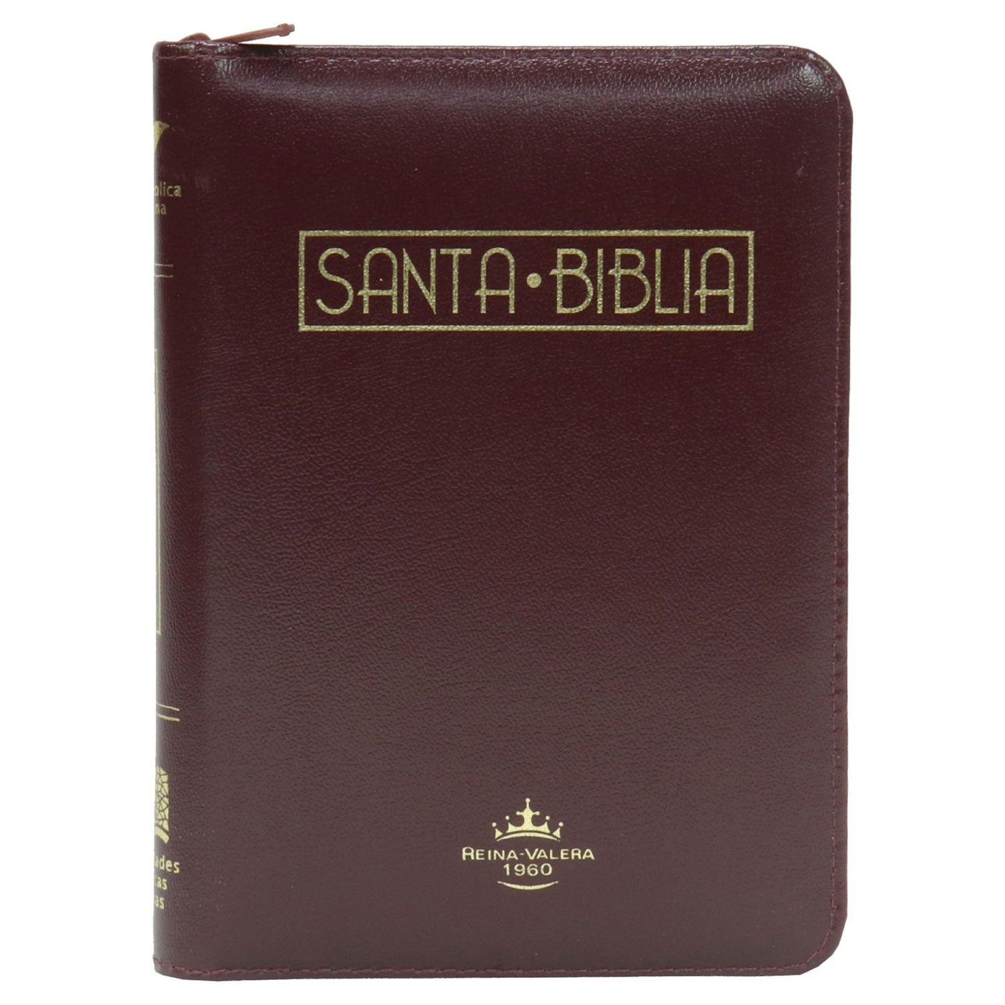 Biblia RVR Letra mediana Color Vino Con Ayudas Digitales  Con Indice Perforado