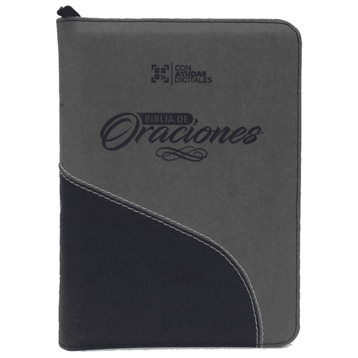 Biblia de Oraciones RVR Letra mediana Color Gris Con Ayudas Digitales  Con Indice Perforado