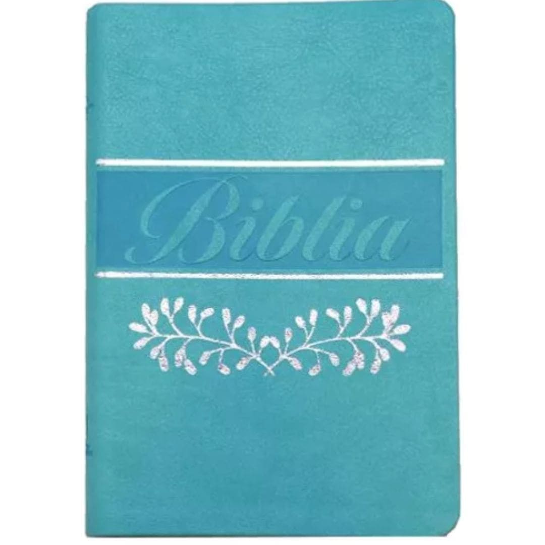Biblia Reina Valera 1960 Letra Mediana Color Verde Menta Canto Pintando