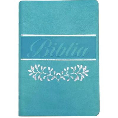 Biblia Reina Valera 1960 Letra Mediana Color Verde Menta Canto Pintando