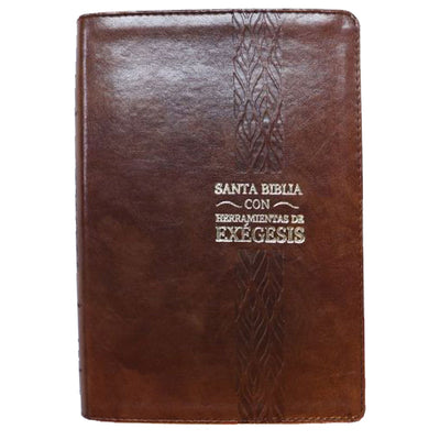 Biblia RVR95 con herramientas de Exégesis Color Café Con Ayudas Digitales