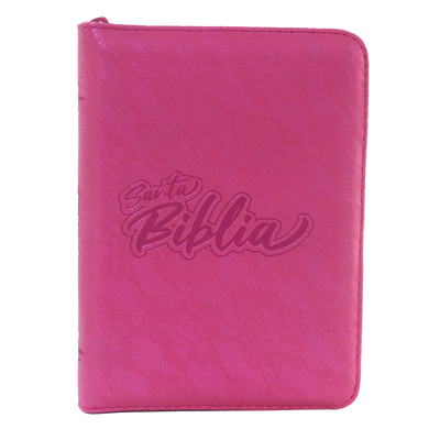 Biblia RVR Letra pequeña Color Fucsia Con Ayudas Digitales