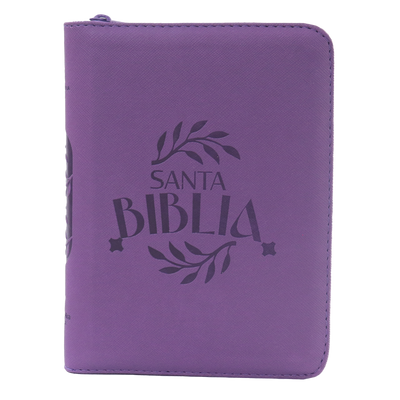 Biblia RVR Letra mediana Color Uva Con Ayudas Digitales