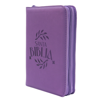 Biblia RVR Letra mediana Color Uva Con Ayudas Digitales