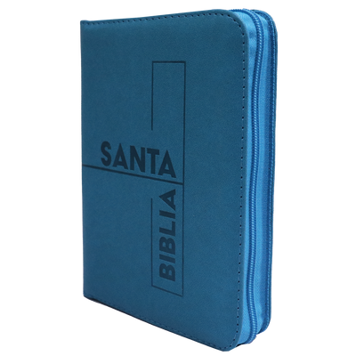 Biblia RVR Letra mediana Color Azul Jade Con Ayudas Digitales