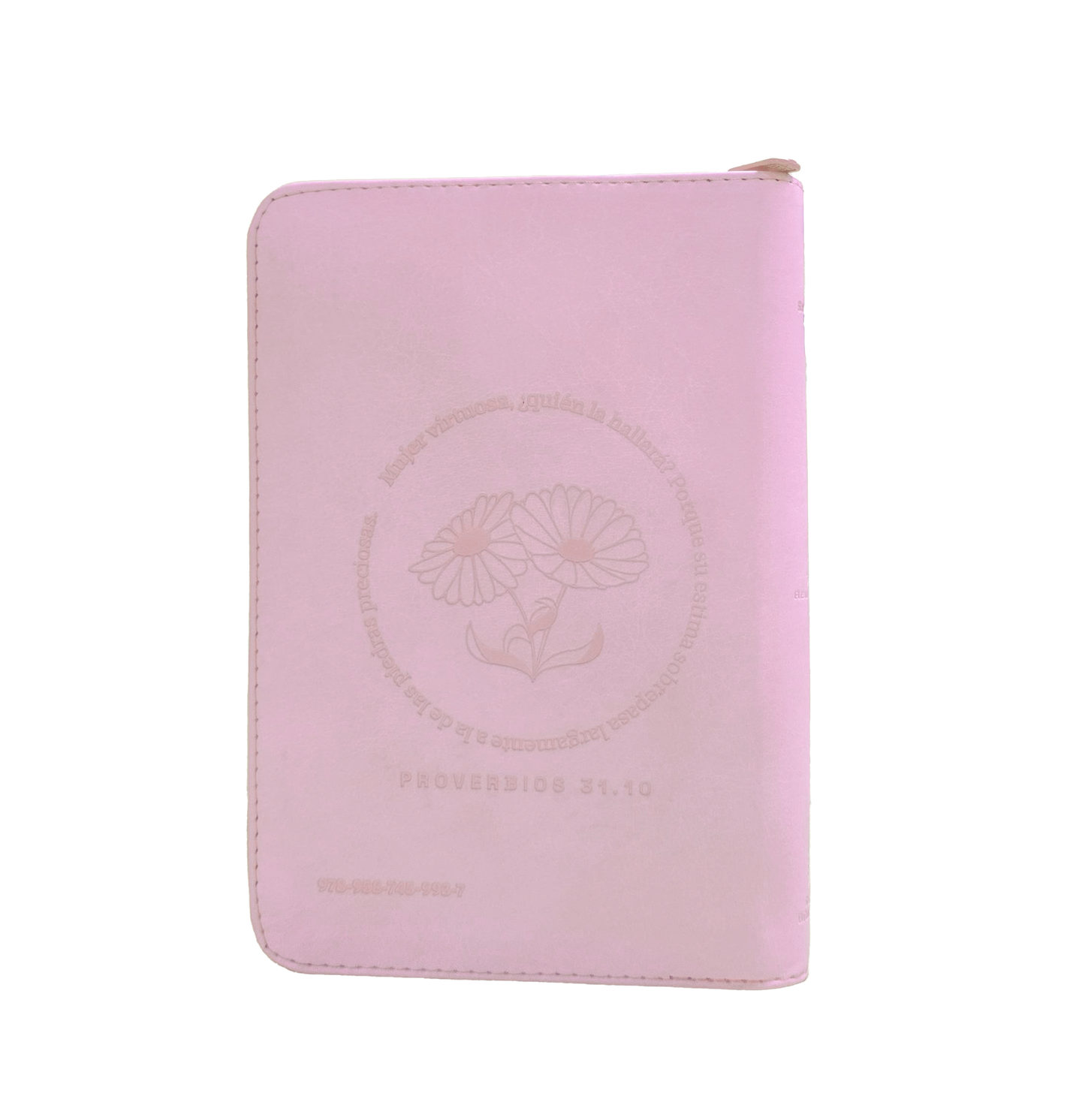 Biblia RVR60 Mujer Virtuosa Color Rosa Canto Plateado Letra 12 Puntos