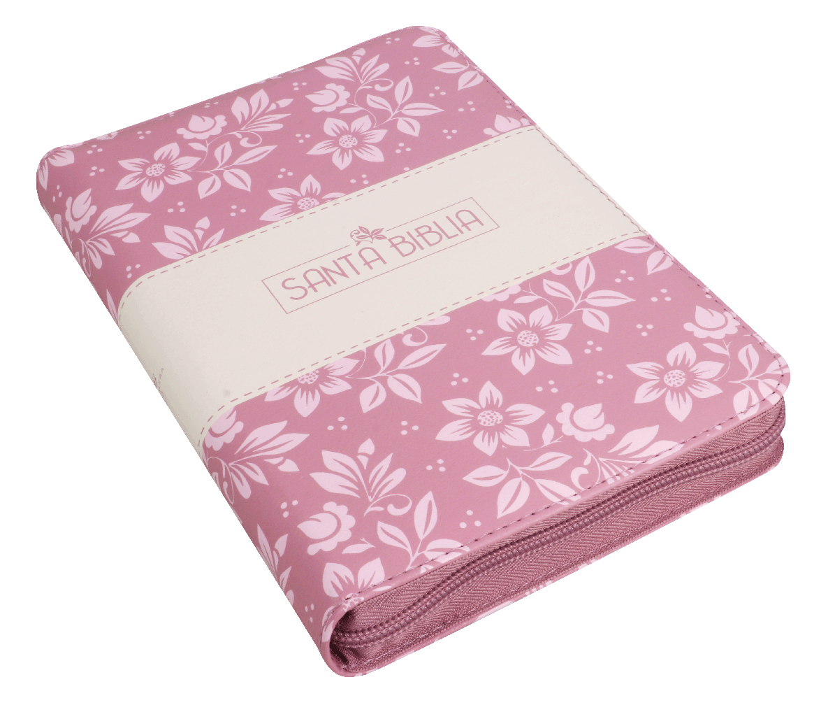 Biblia RVR60 Letra Grande 12 pts con Recursos Digitales - Color Rosa con Flores