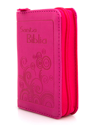Biblia RVR Letra pequeña Color Fucsia Con Ayudas Digitales